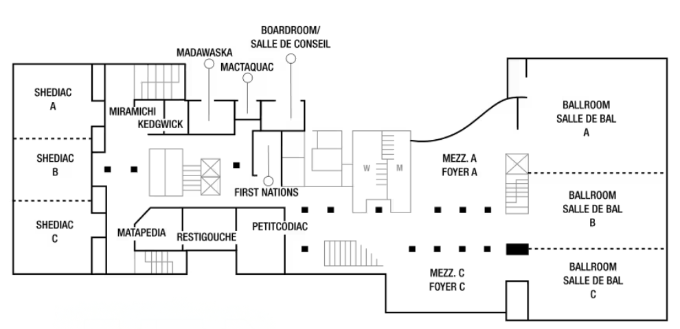 Convention upper-level floor plan